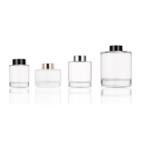 Flacon diffuseur à roseaux rond noir mat de 200 ml, vide, pour emballage d'huiles essentielles et de parfums, vente en gros