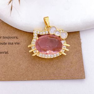 Pendentif en laiton plaqué <span class=keywords><strong>or</strong></span> HD409, breloque mignonne en forme de chaton, thème dessin animé, meilleure vente, accessoires de bijoux DIY de haute qualité - Product Image 5