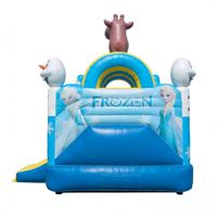 Structure gonflable combinée avec toboggan Frozen Elsa Olaf/Sven en PVC de qualité commerciale pour les fêtes d'anniversaire des enfants