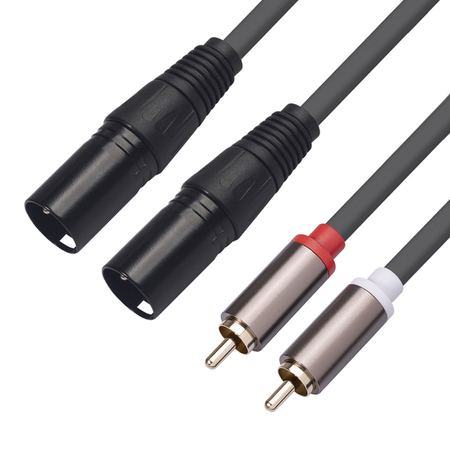 Hifi 2Rca to 2Xlr 1.5m Audio Cable Male to Male 2 Rca to 2 Xlr Cable for Microphone Amplifier Mixer Sound