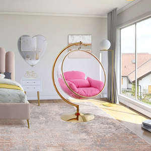 <span class=keywords><strong>Fauteuil</strong></span> Suspendu Œuf en Acrylique <span class=keywords><strong>Transparent</strong></span> Moderne avec Support pour Salon, Chaise Bulle Dorée - Product Image 4