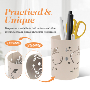 Multi-Functional Modern Simple Design Round Shape Metal Pen <b>Holder</b> for Desk <b>Makeup</b> Brushes Cup Pencil <b>Holders</b> - Product Image 2