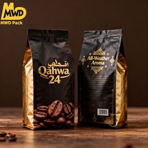 Miaowadi bán buôn Bopp/AL/Mylar tùy chỉnh in đáy phẳng túi nhựa dây kéo túi với van cho cà phê đậu - Product Image 4