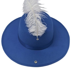 Sombrero Fedora de Plumas con Ala Ancha de Fieltro y Plumas de Avestruz para Bodas y Fiestas Casuales, Ajustable, Unisex, para Todas las Estaciones - Product Image 4