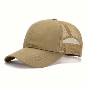Wholesale Sun Hat Solid Color 6 Panel Breathable <b>Net</b> Summer Quick Dry <b>Mesh</b> Baseball Cap Polyester - Product Image 2