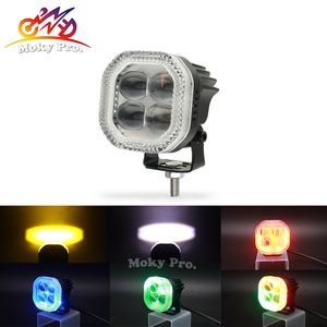 Luz antiniebla 4led con anillo de Halo RGB <span class=keywords><strong>Exploradores</strong></span> Color dual Más nuevo Venta caliente Moto Luz 2025 Mini foco - Product Image 5