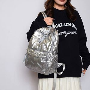 New Arrival Soft Down Quilted Travel <b>Backpack</b> Puffy Fashion School Bag Custom Student <b>Backpack</b> - Product Image 2