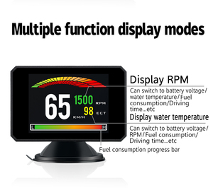 Wiiyii 2024 Affichage Tête Haute Universel Intelligent pour Diagnostic Automobile P16 2,6 Pouces <span class=keywords><strong>ABS</strong></span>+<span class=keywords><strong>PC</strong></span> Fonctions OBD2 HUD Multiples Garantie 2 Ans - Product Image 4