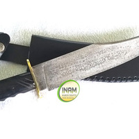Couteau de chasse en acier damas, artisanal INAM, beau et styliste