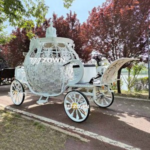 Carroza eléctrica blanca con forma de calabaza ZOWN con ruedas ornamentadas para desfiles o uso en centros comerciales - Product Image 4