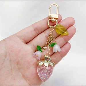 2026 Strawberry Dainty <b>Bag</b> Pendant Keychain Fashion Light Keychain Accessories for Women and Girls for <b>Bags</b> Purse Jewelry <b>Gift</b> - Product Image 2