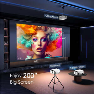 YDH-T5 2025 nouvelle <span class=keywords><strong>ampoule</strong></span> Smart 4K HD Home cinéma 600ANSI 200 pouces Android 13 1280*720P BT5.4 vidéo maison Mini projecteur LED 4K - Product Image 5