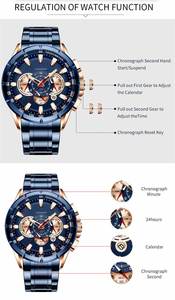 Reloj de Pulsera para Hombre 8363, Cronógrafo, Correa de Acero Inoxidable, Resistente al Agua 3 ATM, Reloj de Cuarzo de Lujo para Hombre - Product Image 4