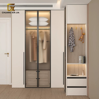 Armoire d'angle moderne en L en bois massif, dressing pour appartement, hôtel, projet, mobilier de chambre personnalisé