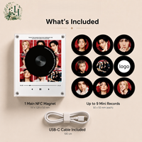 Lecteur CD NFC IVE personnalisé, aimant de réfrigérateur, DIY, 9 disques vinyles, décoration Coachella, veilleuse rotative