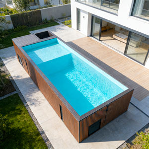 Piscina de Cascada Acrílica OEM ODM para Exteriores, Jardín, Villa, Patio Trasero, Spa Familiar con Marco de Madera - Product Image 4