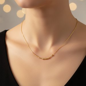 Collar de Acero Inoxidable con Código <span class=keywords><strong>Morse</strong></span> Personalizado, Regalo para el Día de la Madre con Certificación CE - Product Image 3