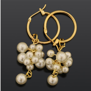 Di Temperamento europeo Ottone Plated18k Oro Naturale <span class=keywords><strong>Orecchini</strong></span> di <span class=keywords><strong>Perle</strong></span> Per Le Ragazze - Product Image 1