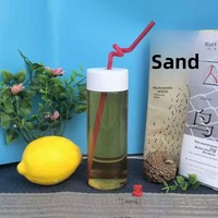Bouteille créative pour jus infusé à froid, bouteille de boisson, tasse à thé au lait, bouteille de thé perforée jetable, gobelet en plastique PET, bouteille à fruits