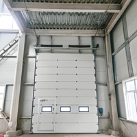 Portes de garage doubles automatisées en gros d'usine, modernes, étanches, sectionnelles, en acier et bois, extérieures, personnalisables, finies pour cour
