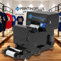 M302MK Printer DTF 13 inci dengan tekanan panas bawaan I3200 Printhead semua dalam satu langsung ke Film T-Shirt mesin cetak hitam