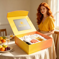 Boîte d'emballage de luxe pour bijoux avec pelliculage mat et doublure en mousse, fermeture magnétique, boîte rigide pour emballage cadeau de soins personnels