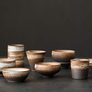 Juego de tazas y platillos de cerámica personalizados, taza de agua de cerámica gruesa hecha a mano, cuenco de té de <span class=keywords><strong>Kungfu</strong></span>, juegos de vasos para <span class=keywords><strong>restaurante</strong></span> y <span class=keywords><strong>Bar</strong></span> - Product Image 1