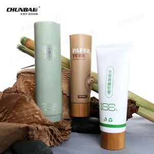 Eco Friendly empty Plastic body lotion Cream packaging Sugar Cane Paper 30ml 50ml 100ml 150ml white Cosmetic container Soft Tube
