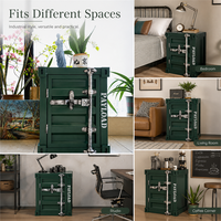 Armoire de rangement moderne en fer de style conteneur avec étagères et porte, organisateur compact polyvalent pour la maison, le bureau et les espaces commerciaux