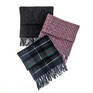 FMI Evergreen Unisex Controllato Plaid Tartan di Cashmere e Lana Sciarpa Misto