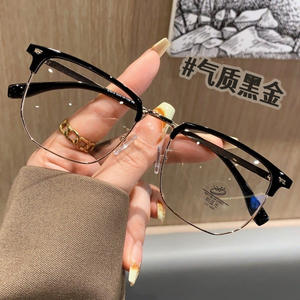 Gafas Ópticas Unisex de Media Montura TR de Aleación 31012, Montura Negra Cuadrilátera, Puente Mediano, Lentes de PC, Origen Taizhou - Product Image 1