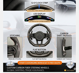 Volante in Vera Fibra di Carbonio Personalizzato Stile Racing con Fondo Piatto per Accessori Interni Auto Beetle <span class=keywords><strong>Cabrio</strong></span> - Product Image 5