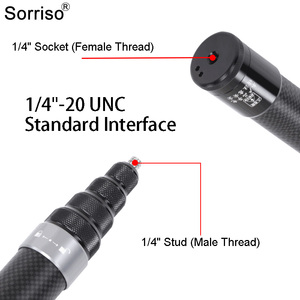 SORRISO Perche à <span class=keywords><strong>selfie</strong></span> télescopique en fibre de carbone de 3 m, invisible, extensible, monopode pour caméras d'action Osmo GoPro <span class=keywords><strong>Insta</strong></span> 360 - Product Image 4