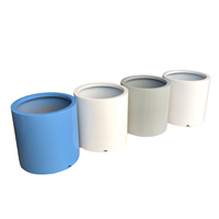 Grand pot de fleurs en métal blanc, pot à fleurs haut, conteneur écologique pour plantes succulentes, plantes tropicales, intérieur et extérieur