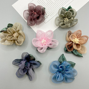 Organza Handmade Flower Hair <b>Clips</b> <b>Wedding</b> Accessories Camellia Pattern Multi Color For Hair <b>Shoes</b> Bags Clothing - Product Image 1