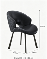 Chaise de salle à manger moderne de luxe en cuir 2026 avec pieds en métal, mobilier de salle à manger ergonomique et léger pour la maison, le bureau et l'extérieur