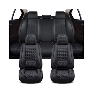 Xiangta noir cuir Pu 5D universel coussin de siège de voiture ensemble complet universel housses de siège de voiture ensemble complet de luxe pour Hyundai Accent - Product Image 1