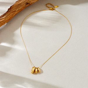 Geometric Pendant Necklace Gold Plated Stainless Steel Clavicle Chain For Women - Product Image 2