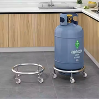 Support de bouteille de gaz en acier inoxydable, chariot de cuisine mobile sur roulettes, support de sol durable multifonctionnel