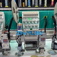 ZHIYU Nouvelle Machine à Broder Plate Informatisée Automatique Haute Vitesse à 24 Têtes et 9 Aiguilles pour Broderie Mixte, à Sequins, à Cordons et à Point Plat, avec Moteur Servo