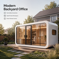 Cabane en acier préfabriquée modulaire avec porte en verre pour bureau de jardin ou usage domestique