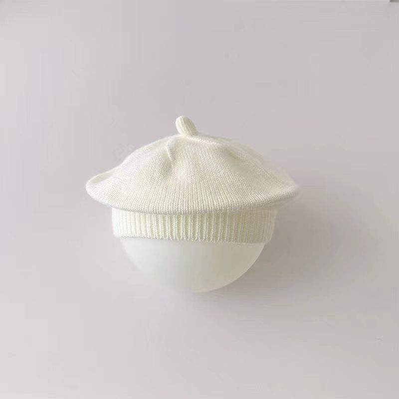 Béret tricoté blanc lait