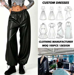 Pantalones negros de cintura alta para mujer, longitud completa, informales, para otoño, ajuste holgado, cintura elástica, color sólido - Product Image 1