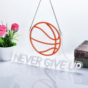 Never Give Up Basketball Letreros Neon LED dimmable USB powered ambient <b>light</b> store <b>window</b> decoration <b>light</b> indicator <b>light</b> 5V - Product Image 4