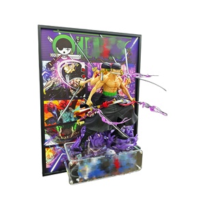 Roronoa Zoro - Marco de Exhibición 3D con Triple Katana, Escena de Guerrero con Aura Púrpura, Decoración de Pared Premium, Regalo Coleccionable - Product Image 3