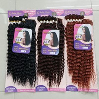 Extensions de Cheveux Synthétiques Ondulés avec Closure, 6 Pièces, pour Femmes, Vente en Gros Usine