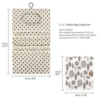 Sac à langer pour bébé avec compartiments zippés, design pliable et tissu imprimé personnalisé pour les voyages en famille