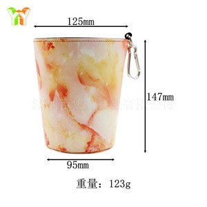 Nordic style <b>desktop</b> leather trash can, mini portable car/car hanging wastebasket, lidless bedroom storage <b>bin</b>. - Product Image 5