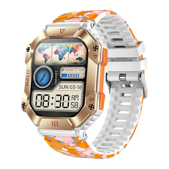 Men's Smartwatch KR80 Outdoor Sports Wristwatch 2.0 Inch Full Touch Screen Compass Round Smart Watch Connected 2024