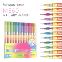 Ensemble de marqueurs pour nail art aux couleurs tendance, stylos graffiti néon fluorescents vifs en PET pour la création de designs de manucure estivaux